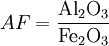 AF= \frac{\mathrm{Al_{2}O_{3}}}{\mathrm{ Fe_{2}O_{3}}}